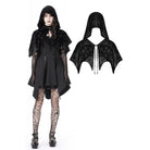 Darkinlove Women's Gothic Skull Printed Velvet Cape with Hood