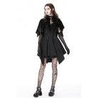 Darkinlove Women's Gothic Skull Printed Velvet Cape with Hood