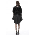 Darkinlove Women's Gothic Skull Printed Velvet Cape with Hood