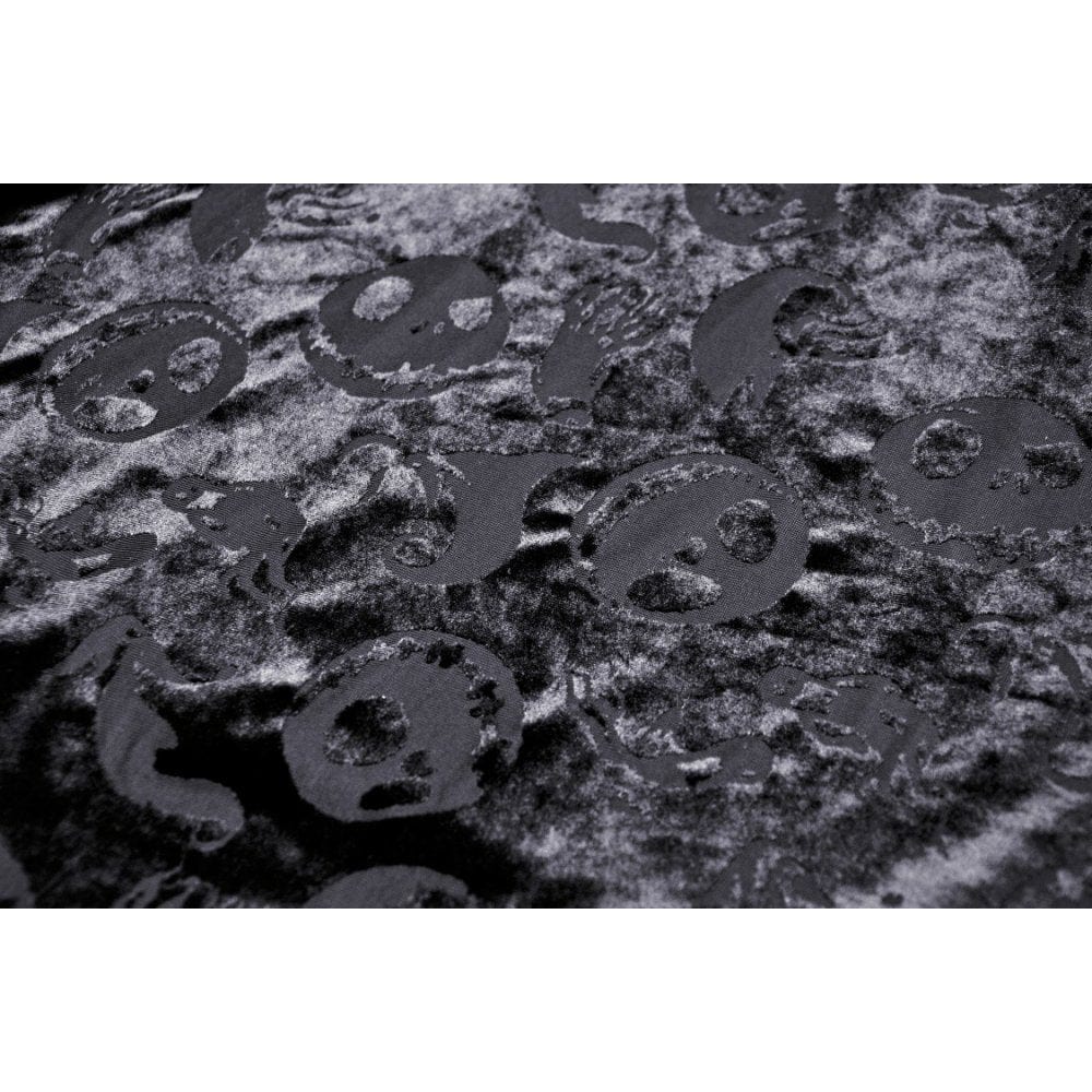 Darkinlove Women's Gothic Skull Printed Velvet Cape with Hood