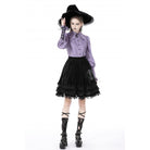 Darkinlove Women's Gothic Star Collar Puff Sleeved Shirt