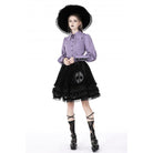 Darkinlove Women's Gothic Star Collar Puff Sleeved Shirt