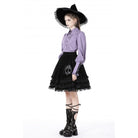 Darkinlove Women's Gothic Star Collar Puff Sleeved Shirt