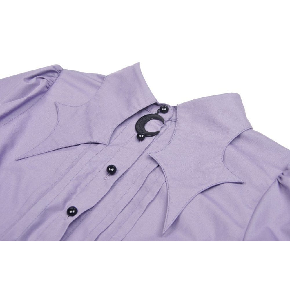 Darkinlove Women's Gothic Star Collar Puff Sleeved Shirt