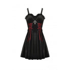 Darkinlove Women's Gothic Strappy Cross Velvet Slip Dress