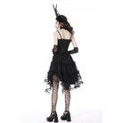 Darkinlove Women's Gothic Strappy Ruffled Mesh Tunic Skirt