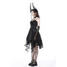 Darkinlove Women's Gothic Strappy Ruffled Mesh Tunic Skirt