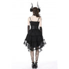 Darkinlove Women's Gothic Strappy Ruffled Mesh Tunic Skirt