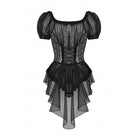 Darkinlove Women's Gothic Swallow Tail Puff Sleeved Lace Top