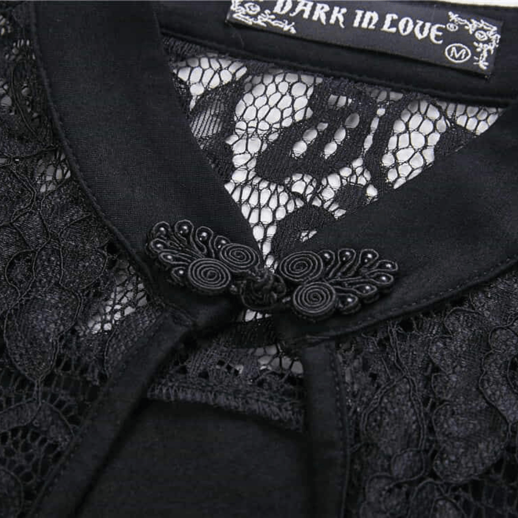 Darkinlove Women's Lace Embellished Short Goth Top