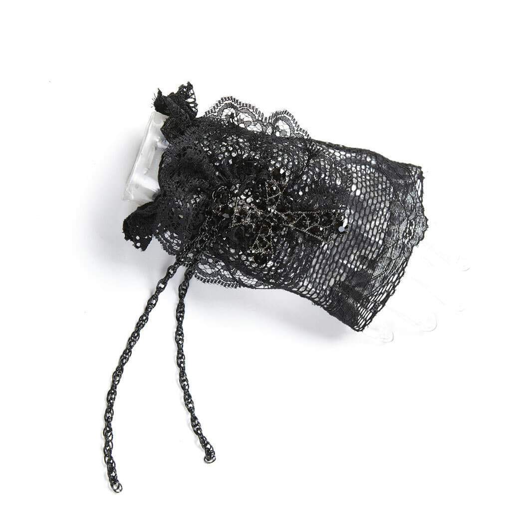 Women's Lace Mesh Goth Finger Free Gloves