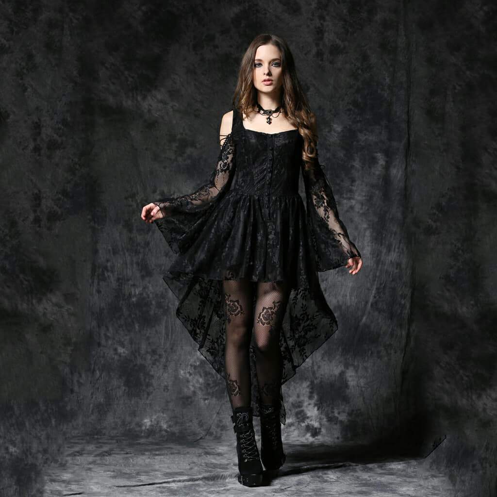 Darkinlove Women's Lace Overlay Little Black Dress