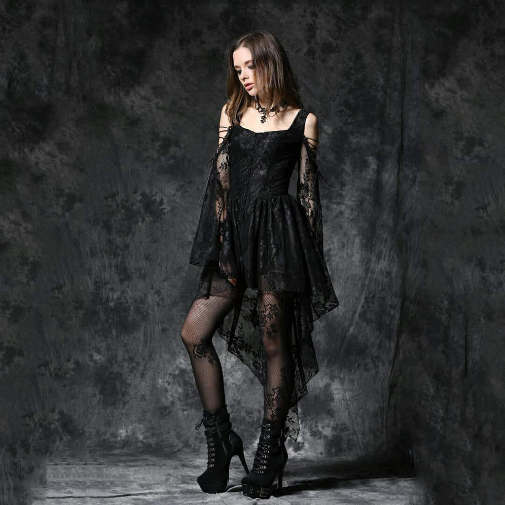 Darkinlove Women's Lace Overlay Little Black Dress