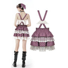 Darkinlove Women's Lolita Angel Multilayer Plaid Suspender Skirt