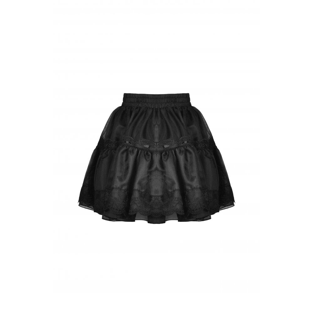 Darkinlove Women's Lolita Bowknot Multilayer Mesh Short Skirt