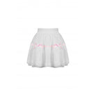Darkinlove Women's Lolita Bowknot Multilayer Mesh Short Skirt White