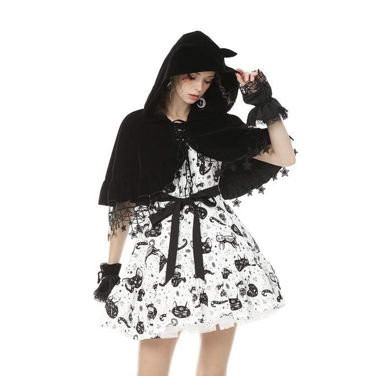 Women's Lolita Cat Ears Cape with Star Tassels