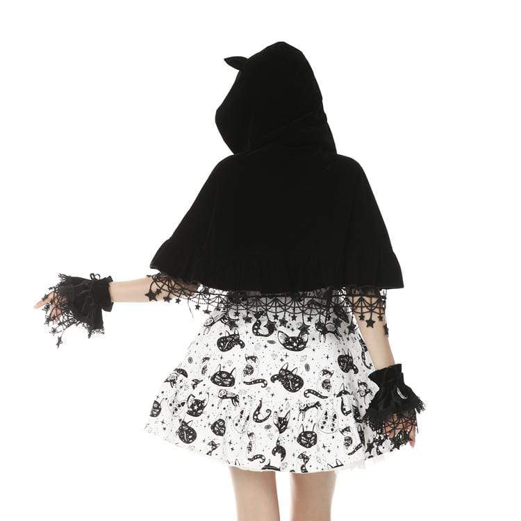 Women's Lolita Cat Ears Cape with Star Tassels