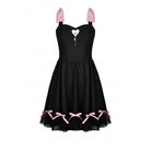 Darkinlove Women's Lolita Pink Bowknots Lace Slip Dress