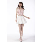 Darkinlove Women's Lolita Pink Love Heart Lacing-up Bustier