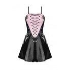 Darkinlove Women's Punk Contrast Color Patent Leather Slip Dress
