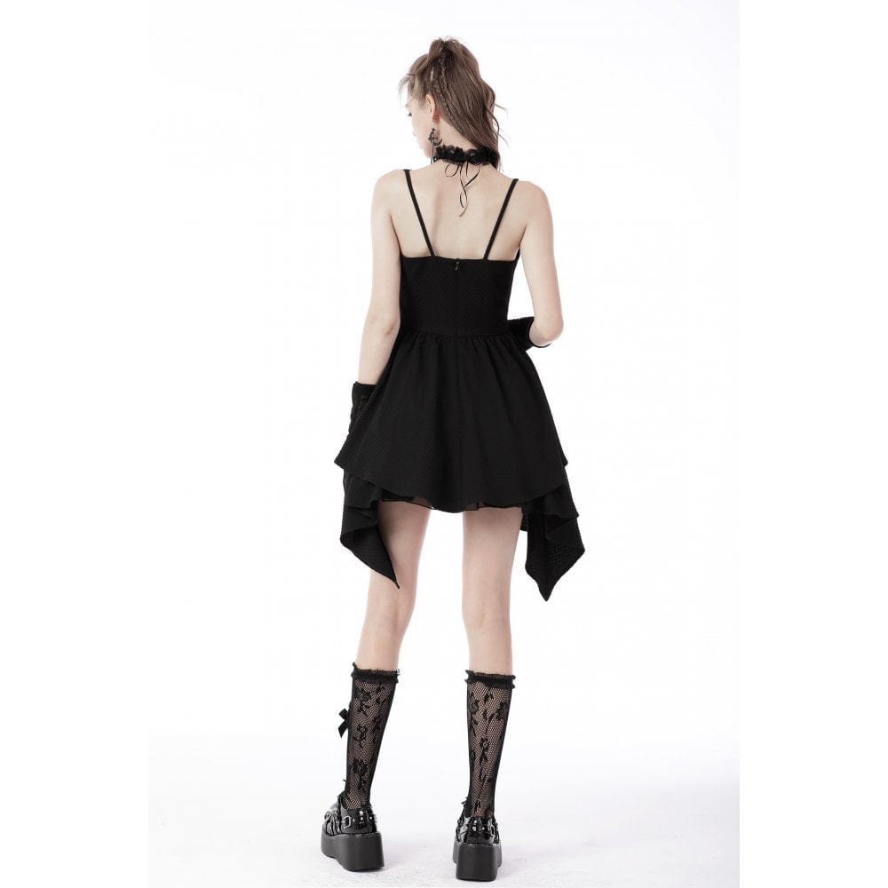 Darkinlove Women's Punk Irregular Hem Slip Dress