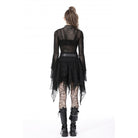 Darkinlove Women's Punk Irregular Mesh Splice Draped Skirt
