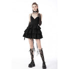 Darkinlove Women's Punk Little Devil Multilayer Slip Dress