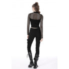 Darkinlove Women's Punk Mesh Splice Eyelets Crop Top