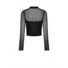 Darkinlove Women's Punk Mesh Splice Eyelets Crop Top