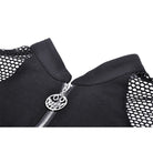 Darkinlove Women's Punk Mesh Splice Eyelets Crop Top