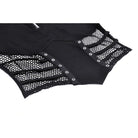 Darkinlove Women's Punk Mesh Splice Eyelets Crop Top