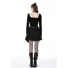 Darkinlove Women's Punk Mesh Splice Halterneck Crop Top