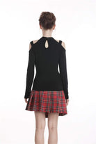 Darkinlove Women's Punk Off Shoulder Halterneck Long Sleeved T-shirts