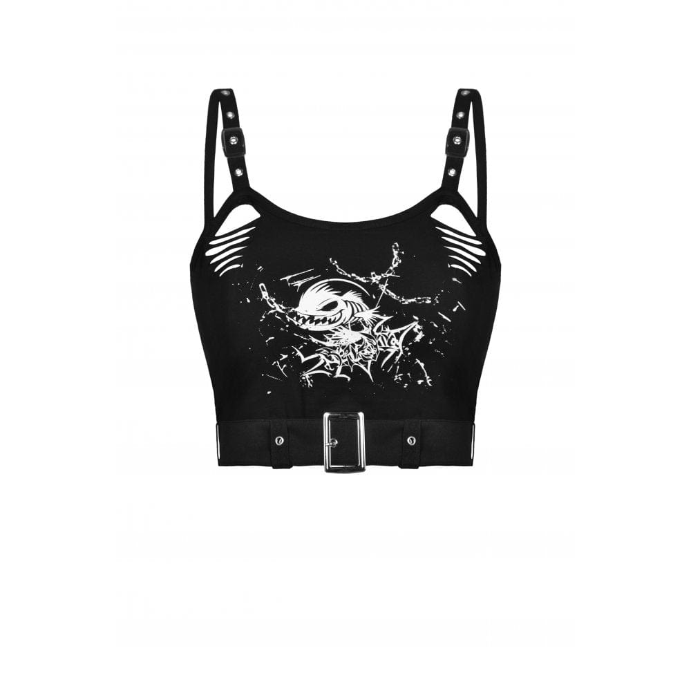 Darkinlove Women's Punk Ripped Devil Fish Bustier