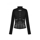 Darkinlove Women's Punk Ripped Mesh Splice Shirt