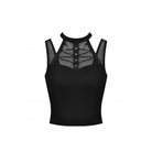 Darkinlove Women's Punk Rock Cutout Short Sleeved Mesh Top