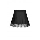 Darkinlove Women's Punk Rock Studded Net Hem Short Skirt