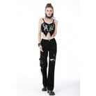 Darkinlove Women's Punk Skeleton Printed Bustier