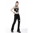 Darkinlove Women's Punk Skeleton Printed Bustier