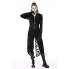 Darkinlove Women's Punk Split Ripped Coat with Hood