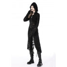 Darkinlove Women's Punk Split Ripped Coat with Hood