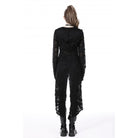 Darkinlove Women's Punk Split Ripped Coat with Hood