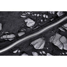 Darkinlove Women's Punk Split Ripped Coat with Hood