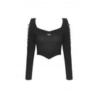 Darkinlove Women's Punk Strappy Bat Irregular Crop Top