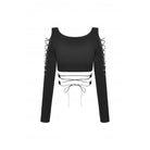 Darkinlove Women's Punk Strappy Bat Irregular Crop Top