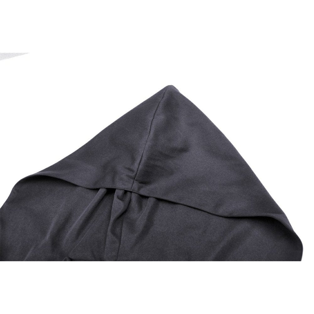 Darkinlove Women's Punk Straps Long Coat with Hood