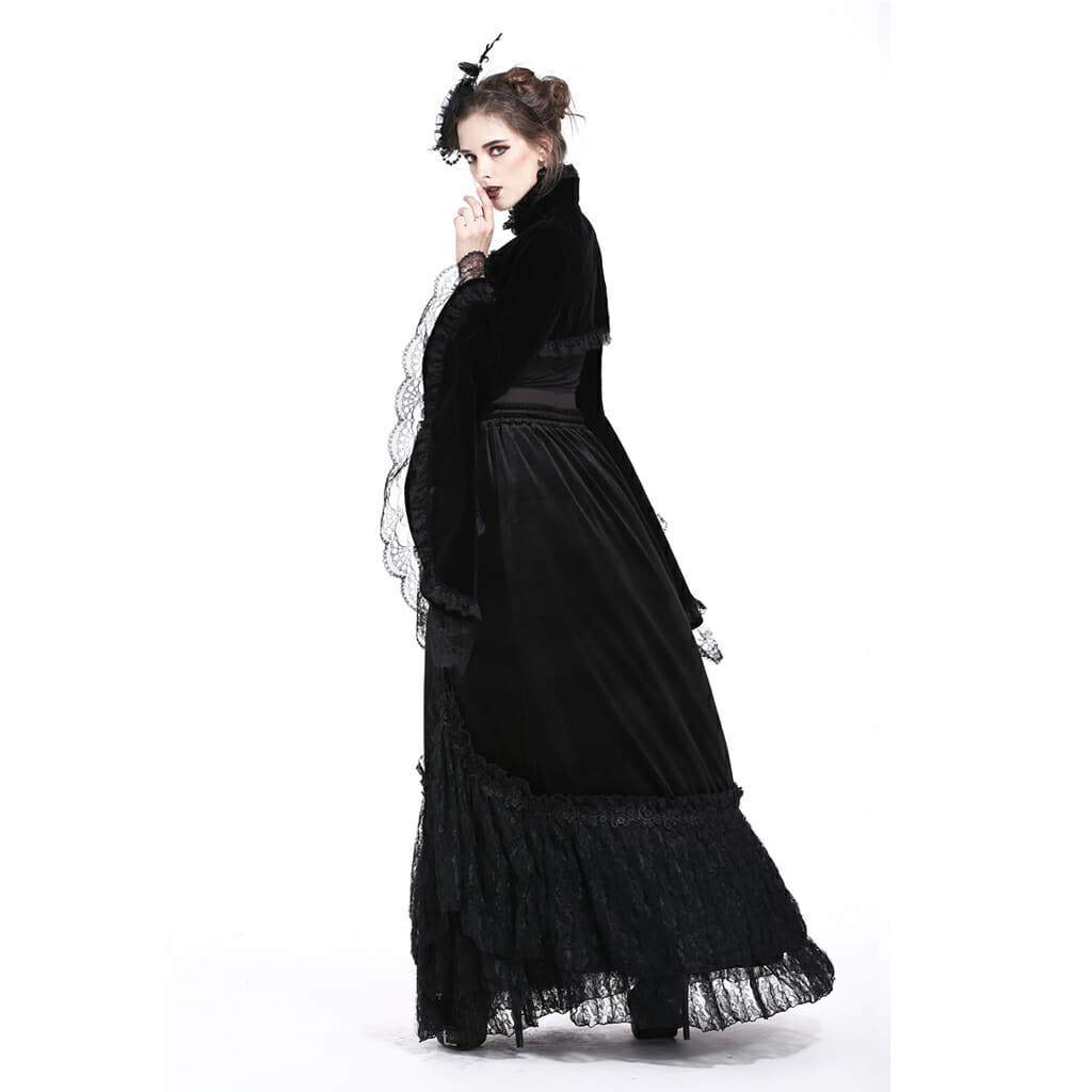 Darkinlove Women's Rosette Velour Goth Cape