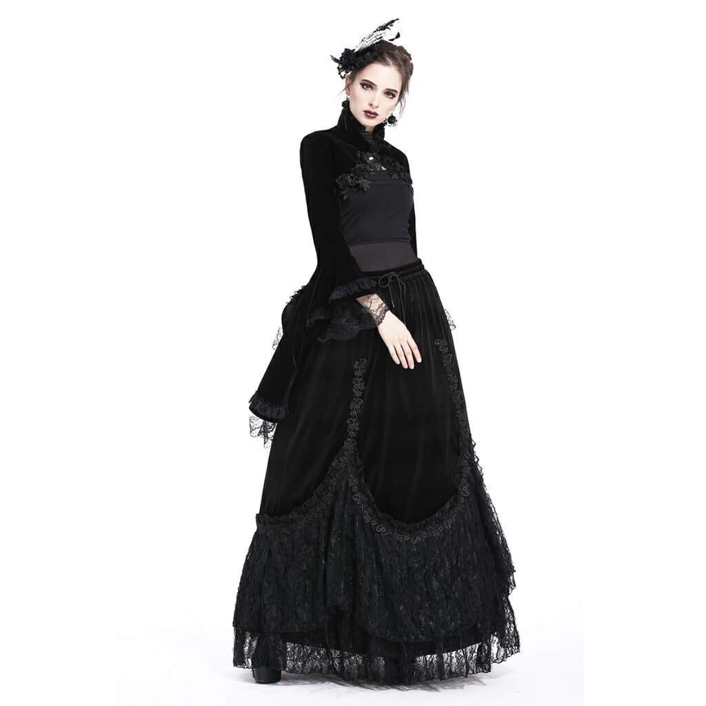 Darkinlove Women's Rosette Velour Goth Cape