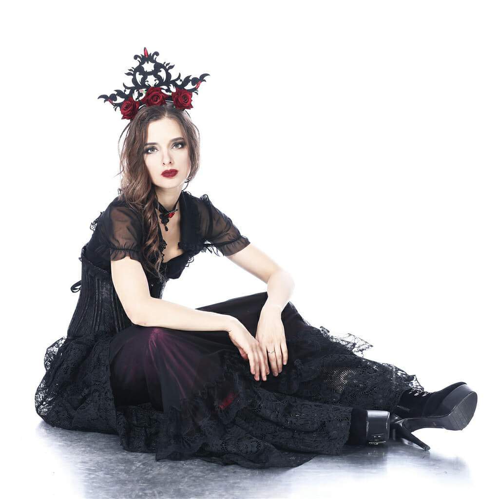 Women's Scarlet Rose Goth Fascinator